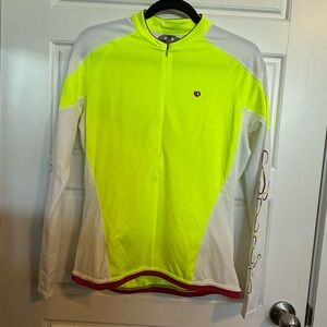 Pearl Izumi Vibrant Yellow and White Cycling Jersey - Size L